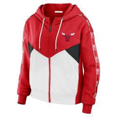 Chicago Bulls WEAR by Erin Andrews Women's Color-Block Full-Zip Hoodie Red