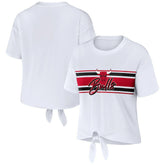 Chicago Bulls WEAR by Erin Andrews Women's Tie-Front T-Shirt White