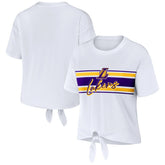 Los Angeles Lakers WEAR by Erin Andrews Women's Tie-Front T-Shirt White