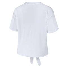 Milwaukee Bucks WEAR by Erin Andrews Women's Tie-Front T-Shirt White