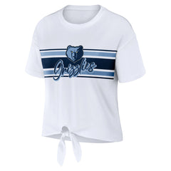 Memphis Grizzlies WEAR by Erin Andrews Women's Tie-Front T-Shirt White