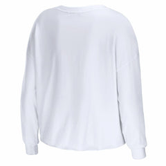 Philadelphia 76ers WEAR by Erin Andrews Women's Cropped Long Sleeve T-Shirt White