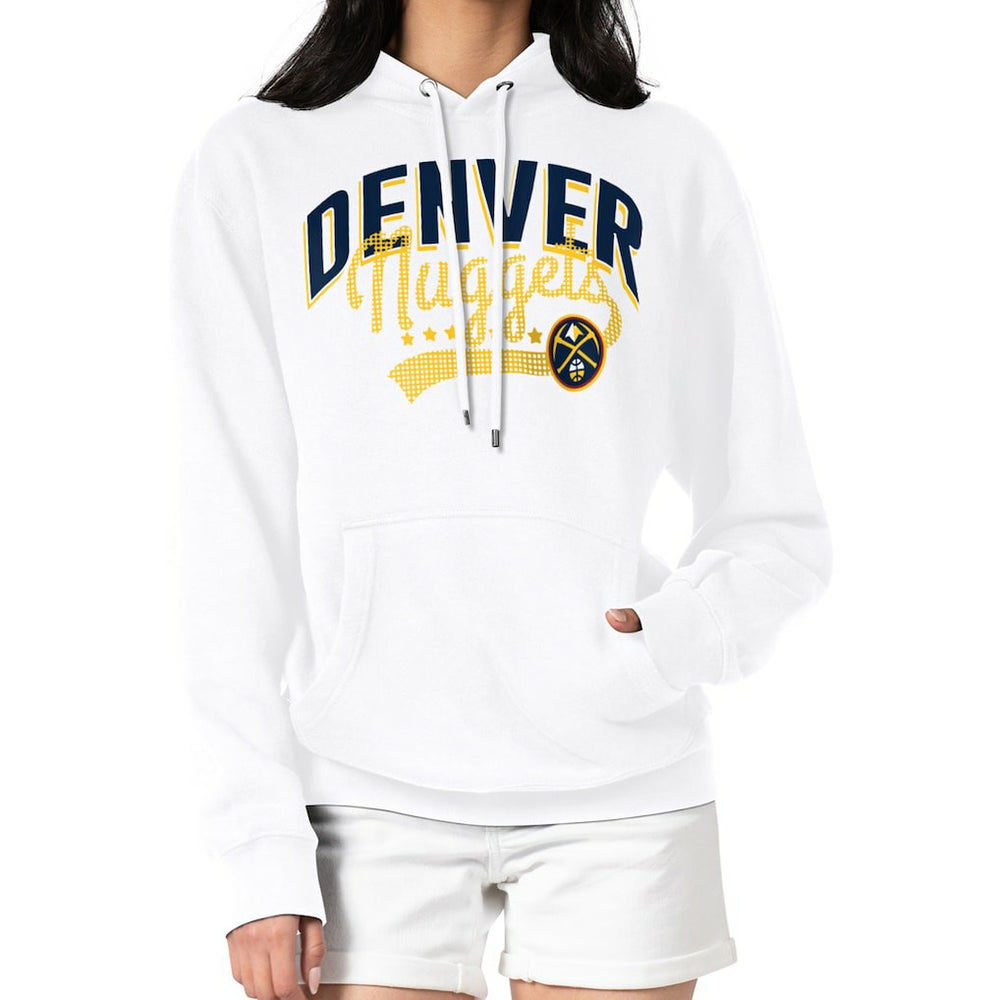 Denver Nuggets G-III 4Her by Carl Banks Women's Filigree Logo Pullover Hoodie - White