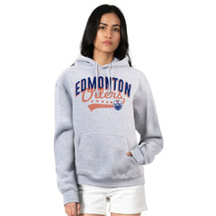 NHL Edmonton Oilers G-III 4Her by Carl Banks Women's Filigree Logo Pullover Hoodie – Gray