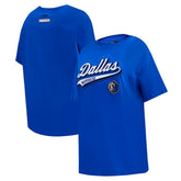 Dallas Mavericks Pro Standard Women's Script Boyfriend T-Shirt Royal