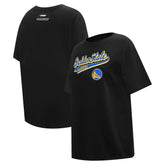 Golden State Warriors Pro Standard Women's Script Boyfriend T-Shirt Black