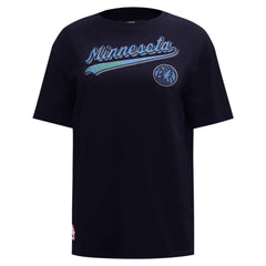 Minnesota Timberwolves Pro Standard Women's Script Boyfriend T-Shirt Navy