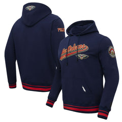 New Orleans Pelicans Pro Standard Script Tail Pullover Hoodie Navy