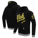 Utah Jazz Pro Standard Script Tail Pullover Hoodie Black
