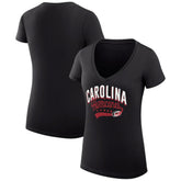 NHL Carolina Hurricanes G-III 4Her by Carl Banks Women's Super-Slim Fit Lightweight Filigree Logo V-Neck T-Shirt – Black