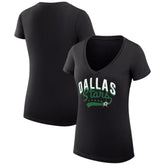 NHL Dallas Stars G-III 4Her by Carl Banks Women's Super-Slim Fit Lightweight Filigree Logo V-Neck T-Shirt – Black