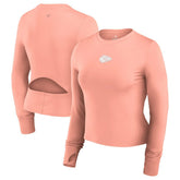 Kansas City Chiefs Women's Studio Fitted Long Sleeve Gym Top Coral