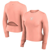 Las Vegas Raiders Women's Studio Fitted Long Sleeve Gym Top Coral