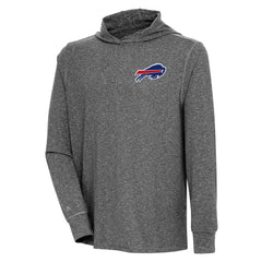 Buffalo Bills Antigua Saga Long Sleeve Hoodie T-Shirt Heather Black