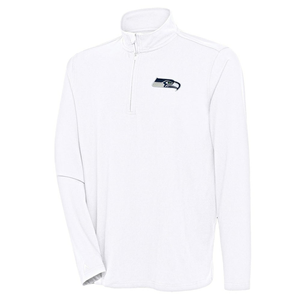 Seattle Seahawks Antigua Hunk Quarter-Zip Pullover Top White