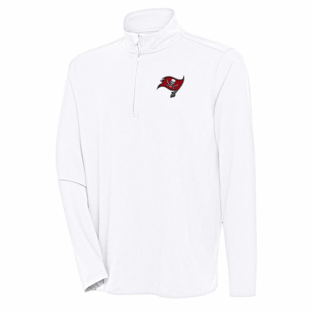 Tampa Bay Buccaneers Antigua Hunk Quarter-Zip Pullover Top White