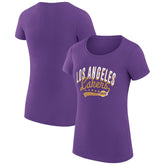 Los Angeles Lakers G-III 4Her by Carl Banks Women's Super-Slim Fit Lightweight Filigree Logo T-Shirt - Purple