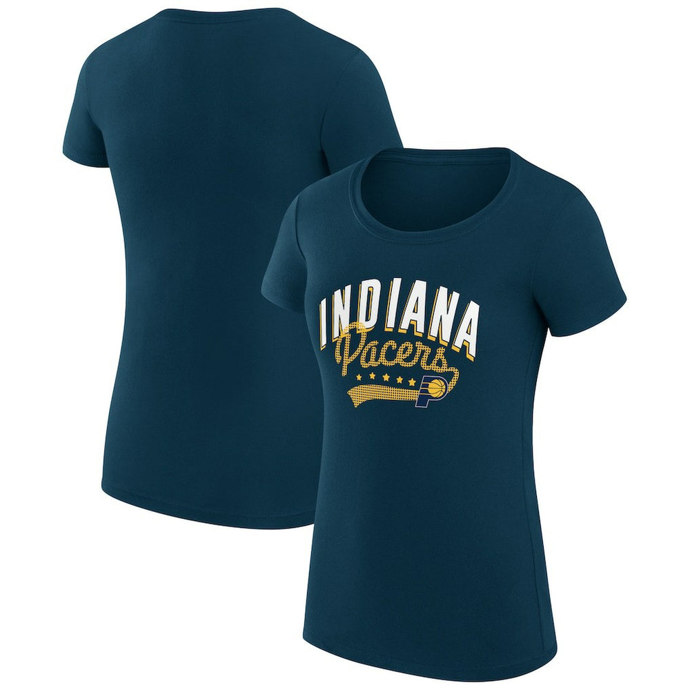 Indiana Pacers G-III 4Her by Carl Banks Women's Super-Slim Fit Lightweight Filigree Logo T-Shirt - Navy