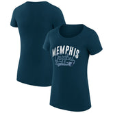 Memphis Grizzlies G-III 4Her by Carl Banks Women's Super-Slim Fit Lightweight Filigree Logo T-Shirt - Navy