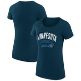 Minnesota Timberwolves G-III 4Her by Carl Banks Women's Super-Slim Fit Lightweight Filigree Logo T-Shirt - Navy