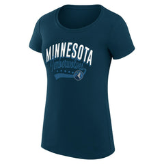 Minnesota Timberwolves G-III 4Her by Carl Banks Women's Super-Slim Fit Lightweight Filigree Logo T-Shirt - Navy