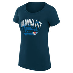Oklahoma City Thunder G-III 4Her by Carl Banks Women's Super-Slim Fit Lightweight Filigree Logo T-Shirt - Navy