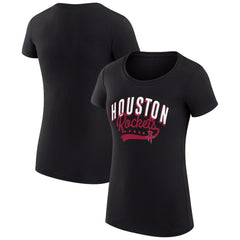 Houston Rockets G-III 4Her by Carl Banks Women's Super-Slim Fit Lightweight Filigree Logo T-Shirt - Black