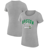 Boston Celtics G-III 4Her by Carl Banks Women's Super-Slim Fit Lightweight Filigree Logo T-Shirt - Heather Gray