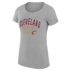 Cleveland Cavaliers G-III 4Her by Carl Banks Women's Super-Slim Fit Lightweight Filigree Logo T-Shirt - Heather Gray