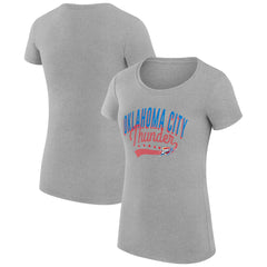Oklahoma City Thunder G-III 4Her by Carl Banks Women's Super-Slim Fit Lightweight Filigree Logo T-Shirt - Heather Gray