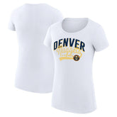 Denver Nuggets G-III 4Her by Carl Banks Women's Super-Slim Fit Lightweight Filigree Logo T-Shirt - White