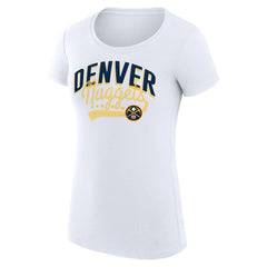 Denver Nuggets G-III 4Her by Carl Banks Women's Super-Slim Fit Lightweight Filigree Logo T-Shirt - White