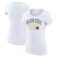Golden State Warriors G-III 4Her by Carl Banks Women's Super-Slim Fit Lightweight Filigree Logo T-Shirt - White