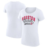 Houston Rockets G-III 4Her by Carl Banks Women's Super-Slim Fit Lightweight Filigree Logo T-Shirt - White