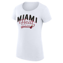 Miami Heat G-III 4Her by Carl Banks Women's Super-Slim Fit Lightweight Filigree Logo T-Shirt - White