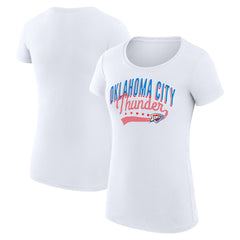 Oklahoma City Thunder G-III 4Her by Carl Banks Women's Super-Slim Fit Lightweight Filigree Logo T-Shirt - White