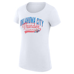 Oklahoma City Thunder G-III 4Her by Carl Banks Women's Super-Slim Fit Lightweight Filigree Logo T-Shirt - White