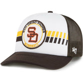 San Diego Padres '47 Cooperstown Collection Wax Pack Express Trucker Adjustable Hat - White/Brown Hats