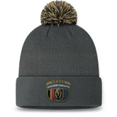 NHL Vegas Golden Knights Fanatics 2024 NHL Draft Cuffed Knit Hat with Pom - Charcoal