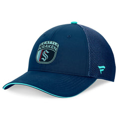 NHL Seattle Kraken Fanatics 2024 NHL Draft On Stage Trucker Adjustable Hat - Deep Sea Blue