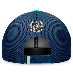 NHL Seattle Kraken Fanatics 2024 NHL Draft On Stage Trucker Adjustable Hat - Deep Sea Blue
