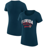 NHL Florida Panthers G-III 4Her by Carl Banks Women's Super-Slim Fit Lightweight Filigree Logo T-Shirt – Navy