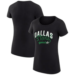 NHL Dallas Stars G-III 4Her by Carl Banks Women's Super-Slim Fit Lightweight Filigree Logo T-Shirt – Black