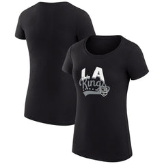 NHL Los Angeles Kings G-III 4Her by Carl Banks Women's Super-Slim Fit Lightweight Filigree Logo T-Shirt – Black