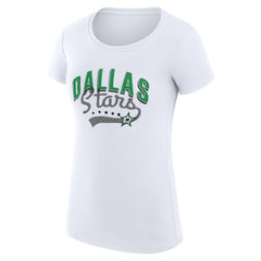 NHL Dallas Stars G-III 4Her by Carl Banks Women's Super-Slim Fit Lightweight Filigree Logo T-Shirt – White