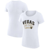 NHL Vegas Golden Knights G-III 4Her by Carl Banks Women's Super-Slim Fit Lightweight Filigree Logo T-Shirt - White
