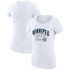 NHL Winnipeg Jets G-III 4Her by Carl Banks Women's Super-Slim Fit Lightweight Filigree Logo T-Shirt – White
