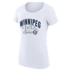 NHL Winnipeg Jets G-III 4Her by Carl Banks Women's Super-Slim Fit Lightweight Filigree Logo T-Shirt – White