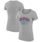 NHL Colorado Avalanche G-III 4Her by Carl Banks Women's Super-Slim Fit Lightweight Filigree Logo T-Shirt – Gray