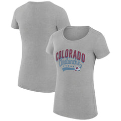 NHL Colorado Avalanche G-III 4Her by Carl Banks Women's Super-Slim Fit Lightweight Filigree Logo T-Shirt – Gray